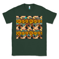 Sports Green seamless poultry farm sunflowers chicken coop tumbler Classic Tee - Artiststas