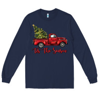 Navy tis the season Long Sleeve Tee - BarkalooDesign