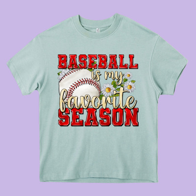 Baseball Is My Favorite Season Heavy Core Tee Designed By Texasbilliewilder