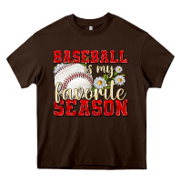 Chocolate Brown baseball is my favorite season Heavy Core Tee - texasbilliewilder