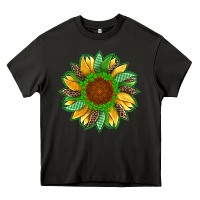 Asphalt st patricks sunflower with leopard  shamrock and glitter Heavy Core Tee - Artiststas