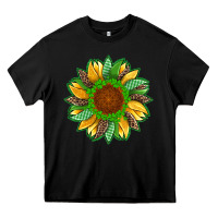Black st patricks sunflower with leopard  shamrock and glitter Heavy Core Tee - Artiststas