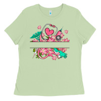 Matcha nurse flowers custom name design Ladies Tee - RanaPortraitStore