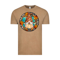 Fall Gnomes Round Earrings Vintage Tee | Teevron