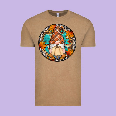 Fall Gnomes Round Earrings Vintage Tee Designed By Artiststas
