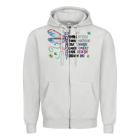 Dove Grey dragonfly smile tink give laugh love dream Zipper Hoodie - MaliasSmallBusiness