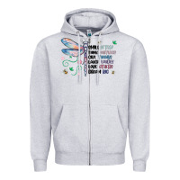 Heather Grey dragonfly smile tink give laugh love dream Zipper Hoodie - MaliasSmallBusiness