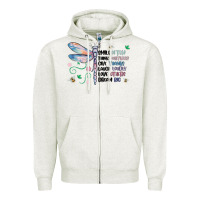 Oatmeal Heather dragonfly smile tink give laugh love dream Zipper Hoodie - MaliasSmallBusiness