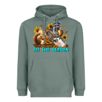 Sage Fall Tis The Season Animals Heavyweight Hoodie - LillyAllenDesigns