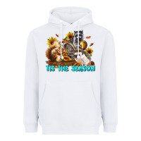 White Fall Tis The Season Animals Heavyweight Hoodie - LillyAllenDesigns