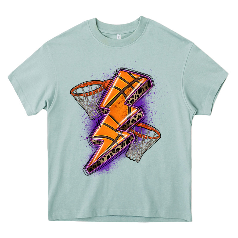 Basketball Lightning Bolt Heavy Core Tee by Zillion Design Studio | Teevron