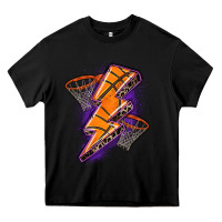 Black basketball lightning bolt Heavy Core Tee - Zillion Design Studio