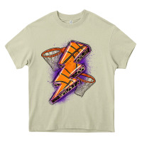 Mossy basketball lightning bolt Heavy Core Tee - Zillion Design Studio