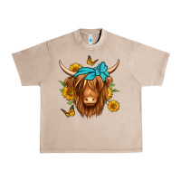 French Oak sunflower long haired cow Urban Heavy Tee - Jasminsmagicworld