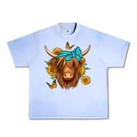 Grape Ice sunflower long haired cow Urban Heavy Tee - Jasminsmagicworld