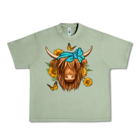 Oil Green sunflower long haired cow Urban Heavy Tee - Jasminsmagicworld