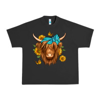 Pigment Black sunflower long haired cow Urban Heavy Tee - Jasminsmagicworld