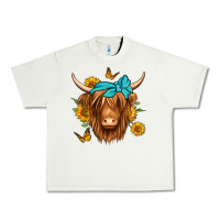 Pistachio sunflower long haired cow Urban Heavy Tee - Jasminsmagicworld