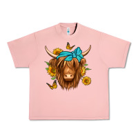 Salmon sunflower long haired cow Urban Heavy Tee - Jasminsmagicworld