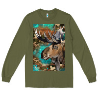 Army Green Western Camo Moose Long Sleeve Tee - LillyAllenDesigns