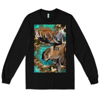 Black Western Camo Moose Long Sleeve Tee - LillyAllenDesigns