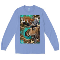 Colony Blue Western Camo Moose Long Sleeve Tee - LillyAllenDesigns