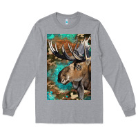 Heather Grey Western Camo Moose Long Sleeve Tee - LillyAllenDesigns