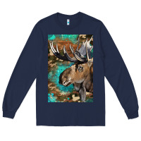 Navy Western Camo Moose Long Sleeve Tee - LillyAllenDesigns