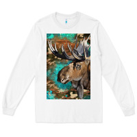 White Western Camo Moose Long Sleeve Tee - LillyAllenDesigns