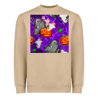 Mushroom tombstone and ghosts seamless paternal Heavyweight Sweatshirt - BundleAndBundleShop