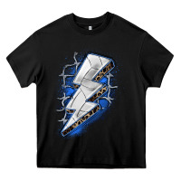 Black volleyball lightning bolt Heavy Core Tee - Zillion Design Studio