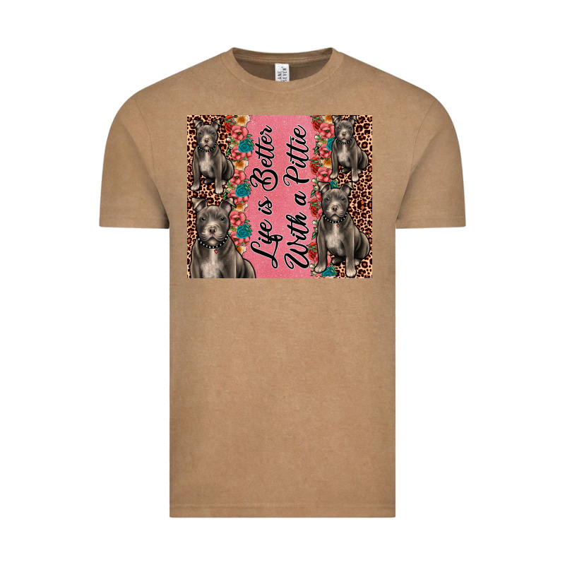 Life Is Better With A Pittie Vintage Tee by JahusDesignShop | Teevron