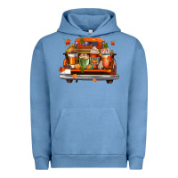 Pigment Pebble Blue coffee cups truck Urban Hoodie - CowGirlArtShop