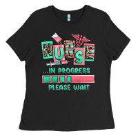 Black nurse in progress please wait Ladies Tee - RanaPortraitStore