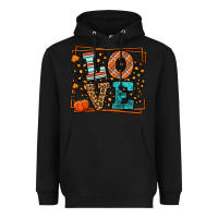 Black Fall Autumn Leopard Love Heavyweight Hoodie - LillyAllenDesigns