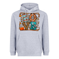 Heather Grey Fall Autumn Leopard Love Heavyweight Hoodie - LillyAllenDesigns