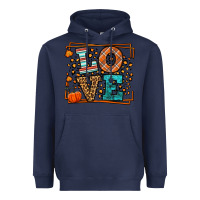 Navy Fall Autumn Leopard Love Heavyweight Hoodie - LillyAllenDesigns