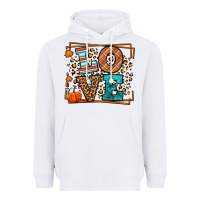 White Fall Autumn Leopard Love Heavyweight Hoodie - LillyAllenDesigns