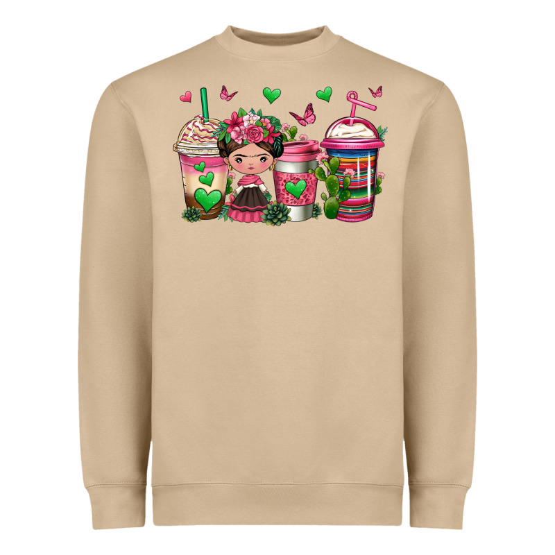 Mexican Coffee Cups Cafecito Heavyweight Sweatshirt by Jasminsmagicworld | Teevron