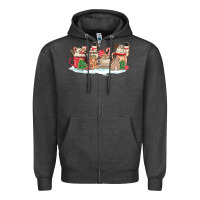 Charcoal Heather christmas cookie coffe cups Zipper Hoodie - MaliasSmallBusiness