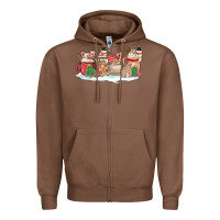 Chestnut christmas cookie coffe cups Zipper Hoodie - MaliasSmallBusiness