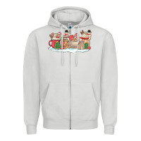 Dove Grey christmas cookie coffe cups Zipper Hoodie - MaliasSmallBusiness