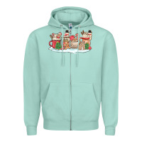 Seafoam christmas cookie coffe cups Zipper Hoodie - MaliasSmallBusiness