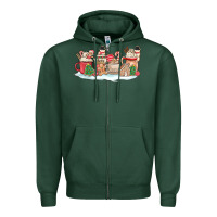 Sports Green christmas cookie coffe cups Zipper Hoodie - MaliasSmallBusiness