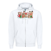 White christmas cookie coffe cups Zipper Hoodie - MaliasSmallBusiness