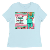 Baby Blue not all angels have wings blonde nurse Ladies Tee - RanaPortraitStore