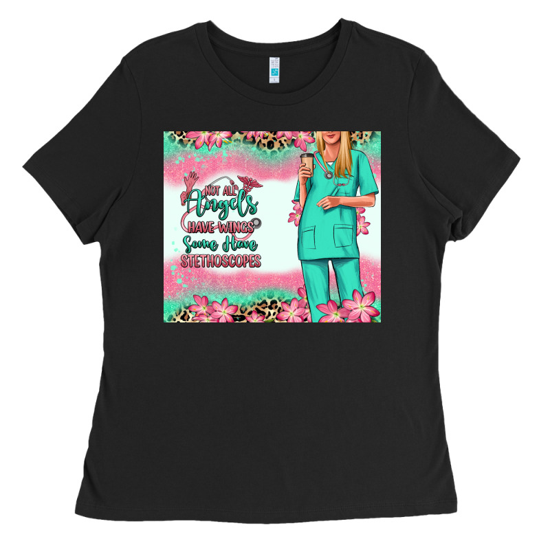 Not All Angels Have Wings Blonde Nurse Ladies Tee by RanaPortraitStore | Teevron