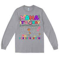 Heather Grey mama it's okay Long Sleeve Tee - JahusDesignShop