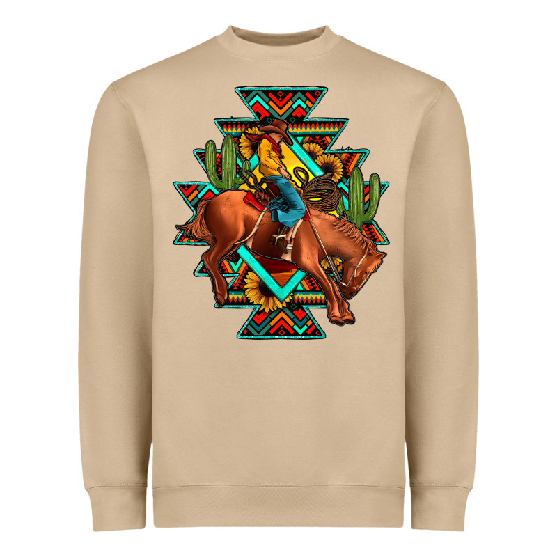 Aztec Rodeo Cowboy Heavyweight Sweatshirt by JahusDesignShop | Teevron