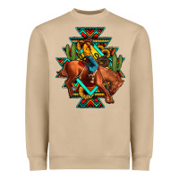 Mushroom aztec rodeo cowboy Heavyweight Sweatshirt - JahusDesignShop